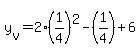 y%5Bv%5D+=+2%2A%281%2F4%29%5E2+-+%281%2F4%29+%2B+6