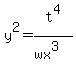 y%5E2=t%5E4%2F%28wx%5E3%29+