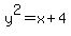 y^2=x+4