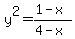 y%5E2+=++%281-x%29%2F%284-x%29+
