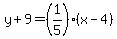 y+%2B+9+=+%281%2F5%29%28x+-+4%29