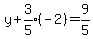 y+%2B+expr%283%2F5%29%28-2%29+=+9%2F5