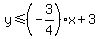 y+%3C=+%28-3%2F4%29x+%2B+3