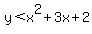 y < x^2 + 3x + 2