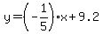 y+=+%28-1%2F5%29x+%2B+9.2