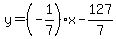 y+=+%28-1%2F7%29x+-+127%2F7