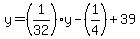 y+=+%281%2F32%29y+-+%281%2F4%29+%2B+39+