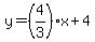 y+=+%284%2F3%29x+%2B+4+