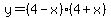 y+=+%284-x%29%284%2Bx%29