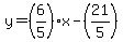 y+=+%286%2F5%29x+-+%2821%2F5%29