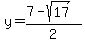 y+=+%287+-+sqrt%28+17%29%29%2F2+