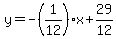 y+=+-%281%2F12%29x+%2B+29%2F12