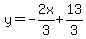 y+=+-2x%2F3+%2B+13%2F3