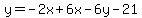 y+=+-2x+%2B+6x-+6y+-21%29