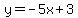 y+=+-5x+%2B+3