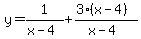 y+=+1+%2F+%28x+-+4%29+%2B+%283%28x+-+4%29%29%2F%28x+-+4%29