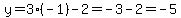 y+=+3%28-1%29+-+2=-3-2=-5