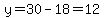 y+=+30+-+18+=+12