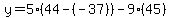 y+=+5%2844-%28-37%29%29-9%2845%29