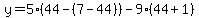 y+=+5%2844-%287-44%29%29-9%2844%2B1%29