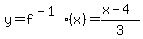 y+=+f%5E%28-1%29%28x%29+=+%28x-4%29%2F3