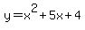 y+=+x%5E2+%2B+5x+%2B+4