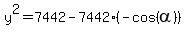 y ^2=7442-7442(-cos(alpha))