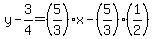 y+-+3%2F4+=+%285%2F3%29x+-+%285%2F3%29%281%2F2%29