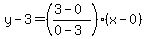 y - 3=((3 - 0)/(0 - 3))(x - 0)