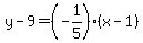 y+-+9+=+%28-1%2F5%29%28x+-+1%29