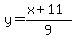 y+=+%28x%2B11%29%2F9