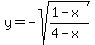 y+=++-sqrt%28%281-x%29%2F%284-x%29%29
