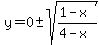 y+=++0%2B-sqrt%28%281-x%29%2F%284-x%29%29