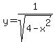 y = 1/sqrt(4-x^2)