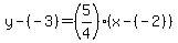 y-%28-3%29=%285%2F4%29%28x-%28-2%29%29