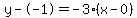 y--1=-3%28x-0%29