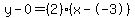 y-0=%282%29%28x--3%29