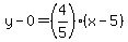 y-0=%284%2F5%29%28x-5%29