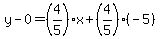 y-0=%284%2F5%29x%2B%284%2F5%29%28-5%29