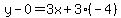 y-0=3x+3(-4)