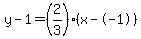 y-1=%282%2F3%29%28x--1%29