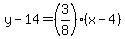 y-14=%283%2F8%29%28x-4%29