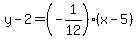 y-2=(-1/12)(x-5)