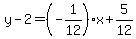 y-2=(-1/12)x+5/12