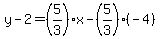 y-2=%285%2F3%29%2Ax-%285%2F3%29%28-4%29