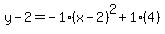 y-2=-1%28x-2%29%5E2%2B1%284%29