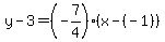 y-3=%28-7%2F4%29%28x-%28-1%29%29