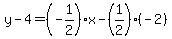 y-4=%28-1%2F2%29x-%281%2F2%29%28-2%29