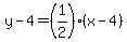 y-4=(1/2 )(x-4)