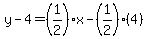 y-4= (1/2 )x -(1/2 )( 4)